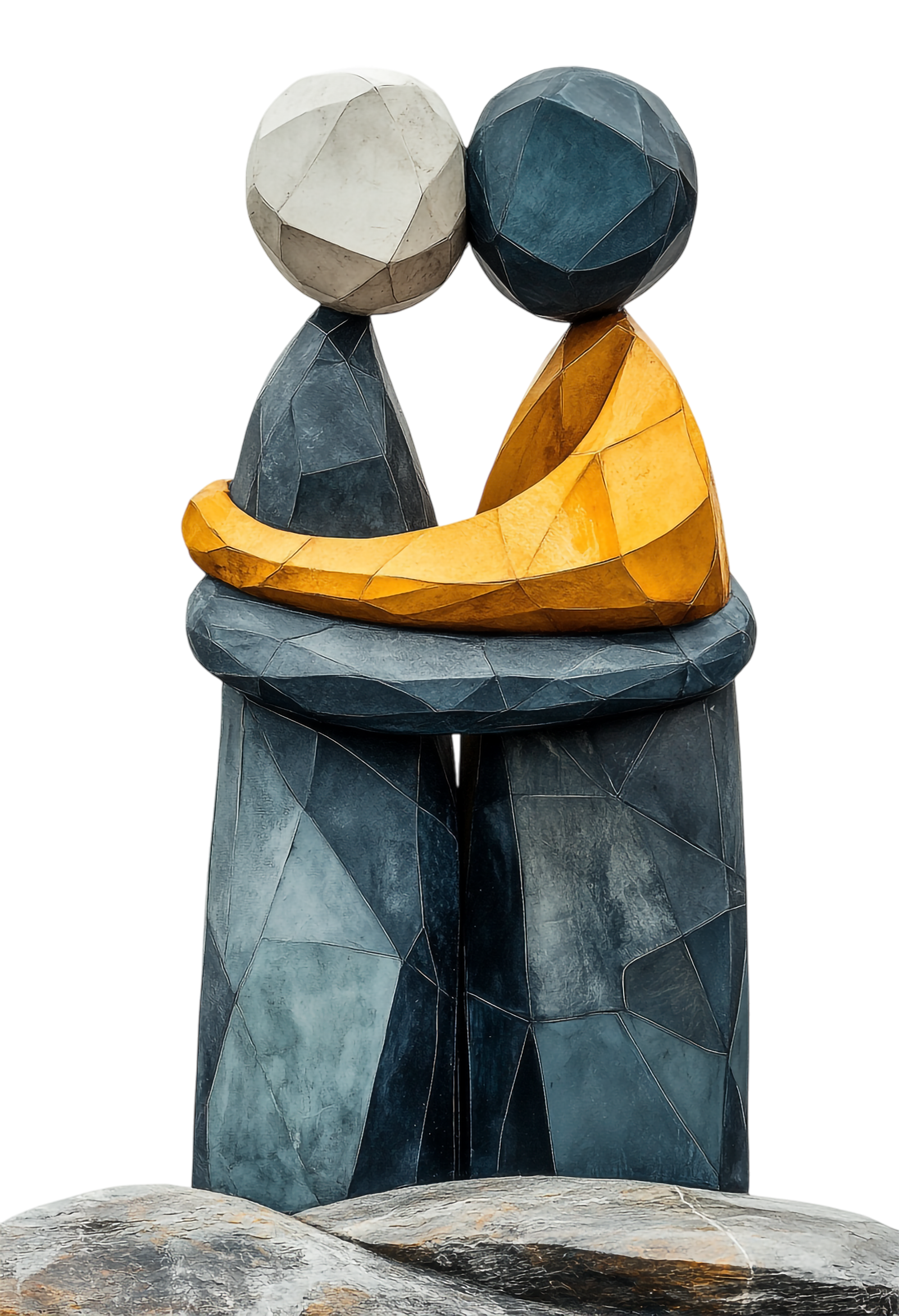 Abstract Geometric Table Sculpture