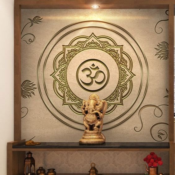 Om Design Pooja Room Panel