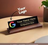Corporate Logo Desk Nameplate