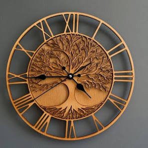 Tree of Life Wooden Clock