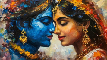 Radha Krishna Layered Art