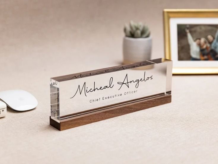 Modern Acrylic Desk Nameplate