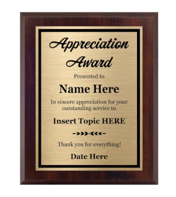 Appreciation Plaque Set