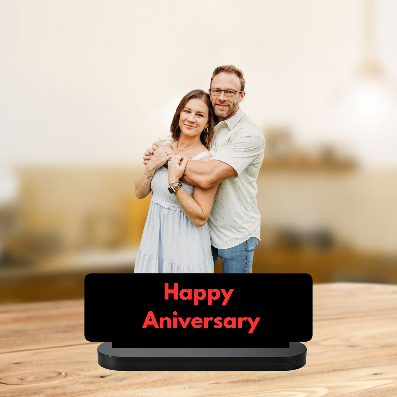 Custom Anniversary MDF Photo Stand for Husband & Wife