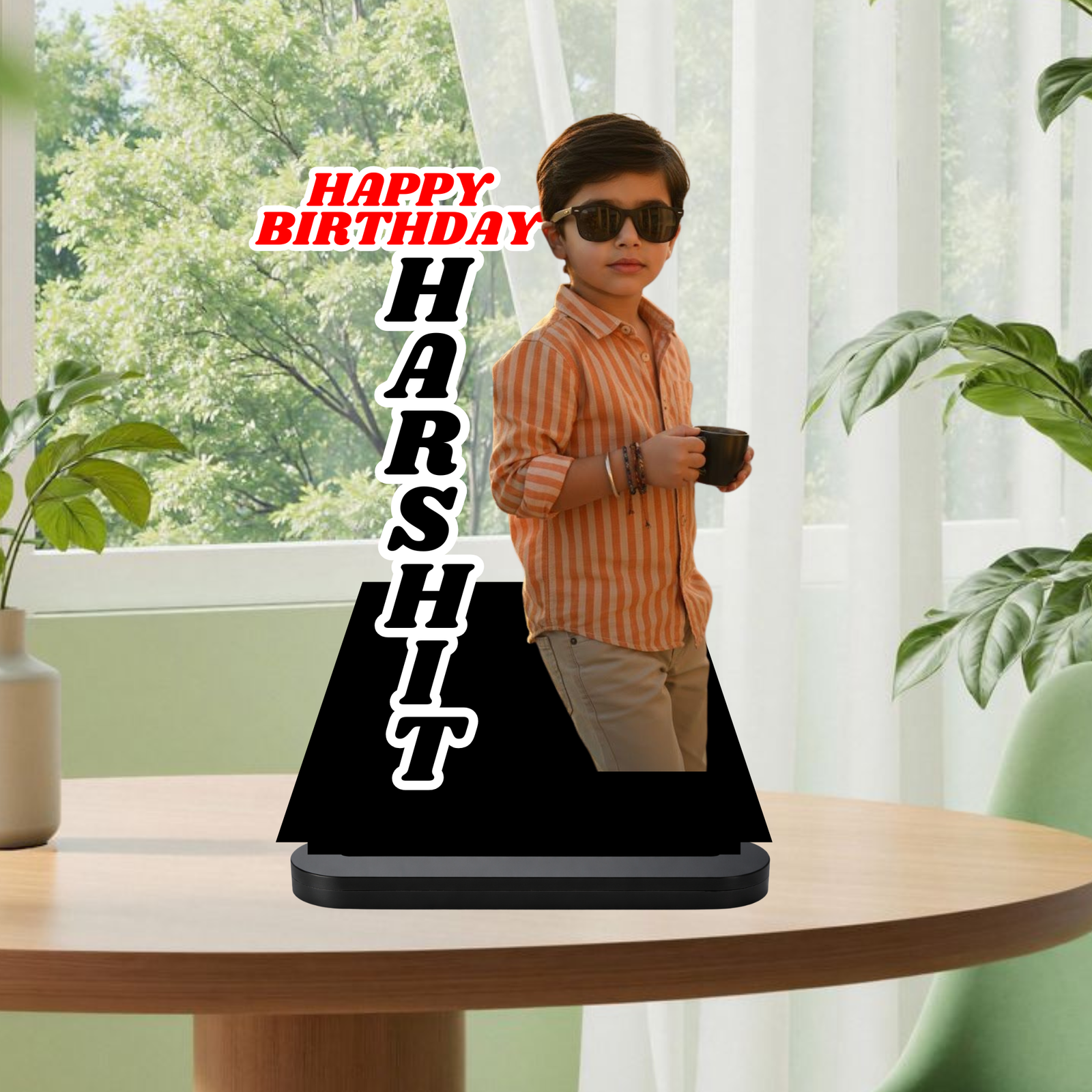 Personalized MDF Birthday Photo Cut-Out Stand for Kids