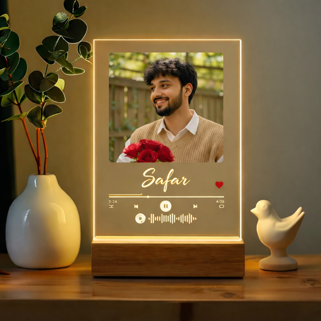 Personalized Music Player Acrylic LED Lamp with Photo & Song