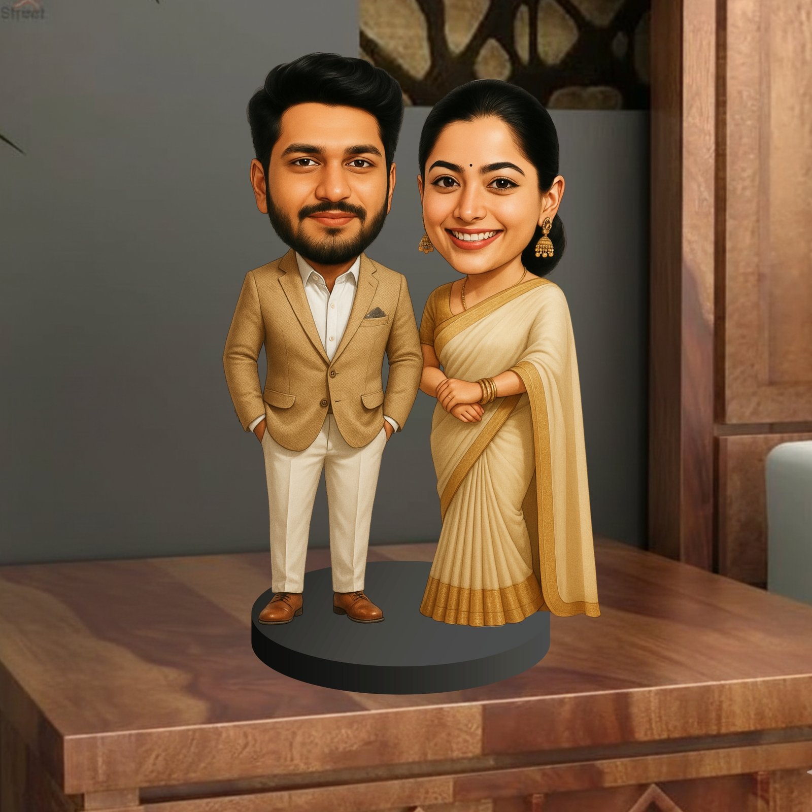 Traditional Indian Couple Avatar Figurine