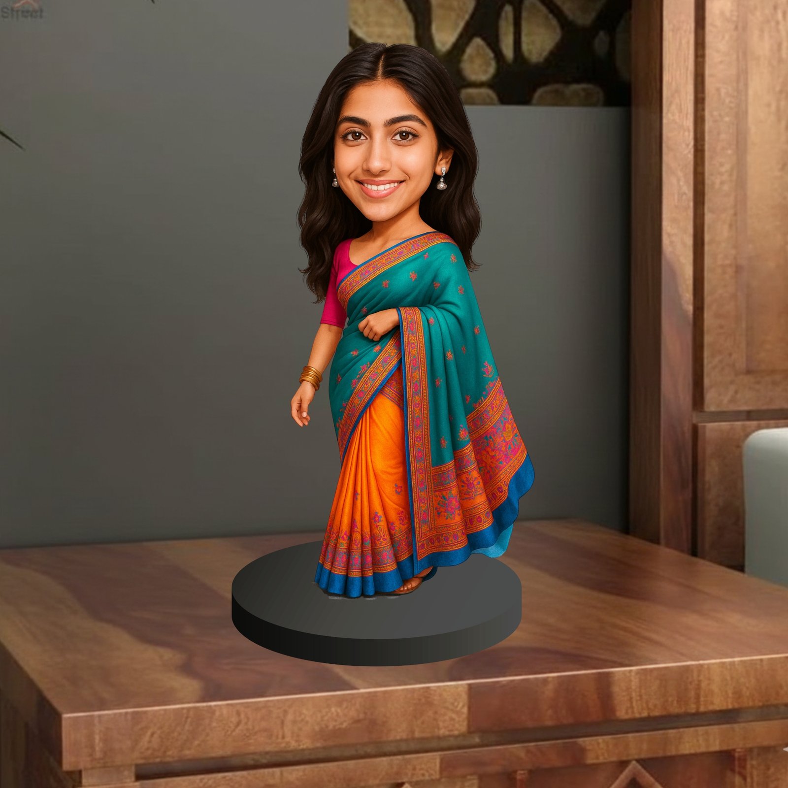 Traditional Indian Girl Caricature